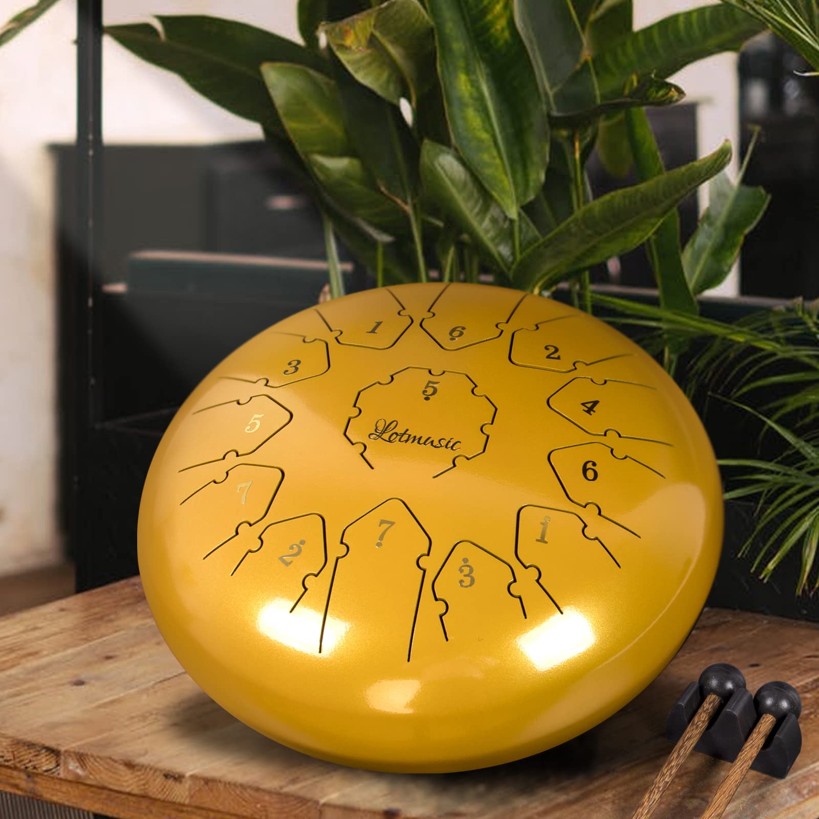 Amazon.com: Steel Tongue Drum, lotmusic 13 Notes 12 Inches